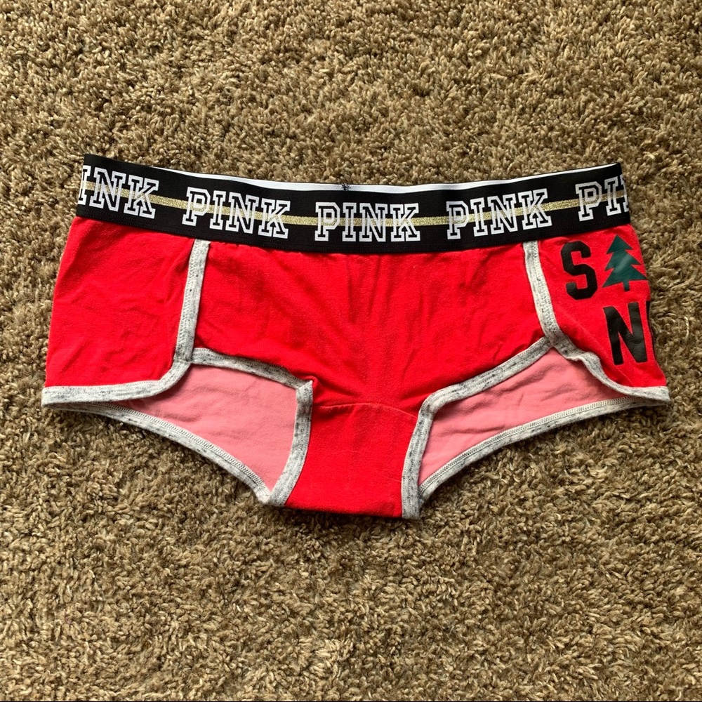 NWOT 2018 Victoria Secret Pink “Sorta Nice” Christmas Holliday Boyshort S